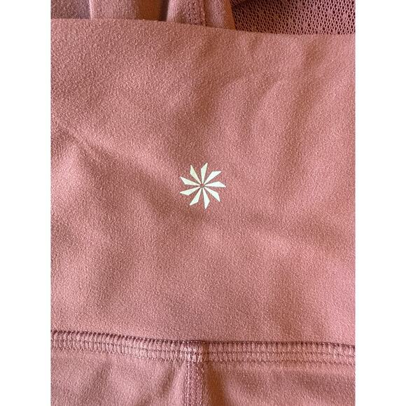 Athleta Mauve Soft Mesh Panel Leggings Pockets Size Medium Workout Yoga - Picture 5 of 9
